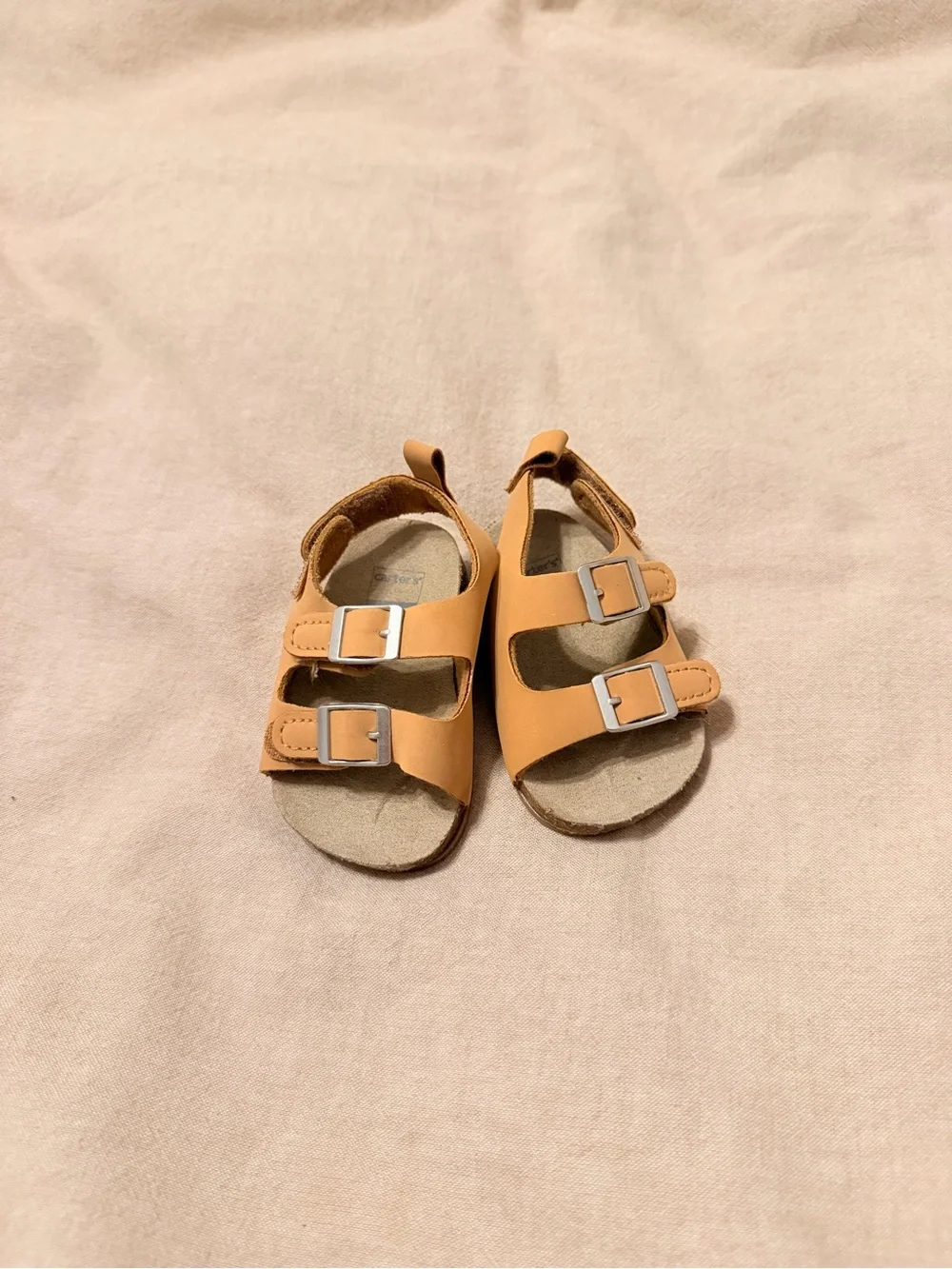 Carter's Tan Double-Buckle Kids Sandals